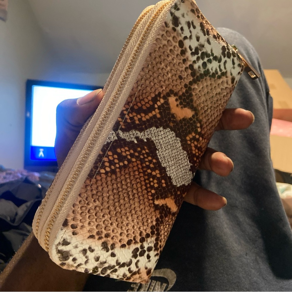 Women's Snake Print Double Zip Wallet - A New Day New Free Shipping!